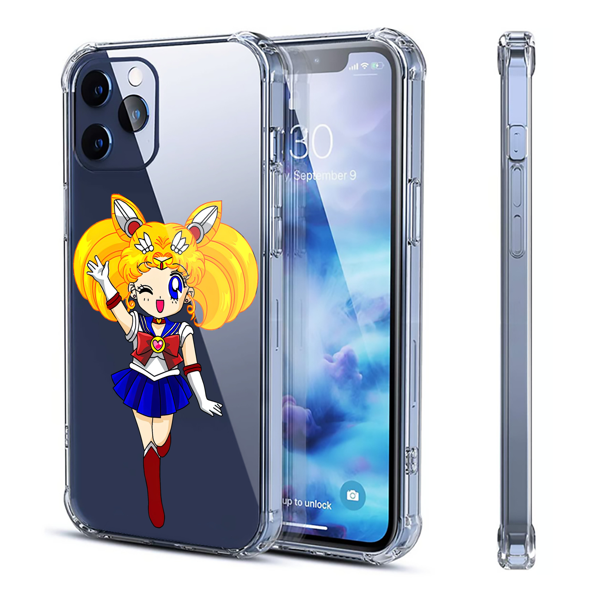 （画像用） 美少女戦士セーラームーン 月野 うさぎ つきの うさぎ Sailor Moon Tsukino Usagi 【iPhone 12シリーズ対応】透明スマホケース（クリアソフトケース）